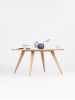 Round coffee table made of solid oak wood | Tables by Mo Woodwork. Item composed of oak wood in minimalism or mid century modern style