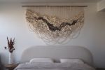 One of a Kind Fiber Art Wall Hanging  "Opened are Anchored" | Tapestry in Wall Hangings by Rebecca Whitaker Art. Item composed of wood & cotton compatible with boho and minimalism style