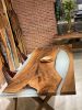 White Epoxy Dining Table - Walnut Resin Table | Tables by Gül Natural Furniture. Item made of wood compatible with country & farmhouse and industrial style