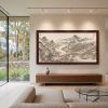 Hand-Painted Song Dynasty Silk Scroll Tides of Prosperity | Oil And Acrylic Painting in Paintings by Dynasty Artisan. Item composed of wood and fabric in contemporary or eclectic & maximalism style