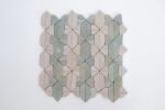 Sage Green & Shadow White Mosaic Tile | Tiles by Mosaics & Company LLC (mosaics.co). Item made of stone works with boho & mid century modern style