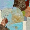 Contemporary Abstract "Blue Stream" Framed Paper Collage | Paintings by Suzanne Nicoll Studio. Item made of oak wood compatible with boho and minimalism style
