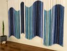 AURORA IRIS Wall Hanging - Hand Dyed Fiber Art | Tapestry in Wall Hangings by Wallflowers Hanging Art. Item composed of oak wood and wool in mid century modern or contemporary style