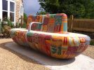 Admiral Court Patchwork Mosaic Bench | Public Mosaics by Paul Siggins - The Mosaic Studio | Admiral Court Care Home - Hallmark Care Homes in Southend-on-Sea. Item made of ceramic