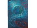 Somewhere in the Universe | Oil And Acrylic Painting in Paintings by Claire Szegvary. Item made of canvas works with boho & minimalism style
