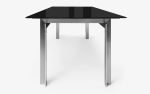 Buredo Black Glass Top & Chrome Leg Rectangular Table | Dining Table in Tables by LAGU. Item made of metal & glass compatible with minimalism and contemporary style