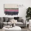 LAURINA Green Pink Textile Wall Hanging, Dip Dye Fiber Art | Tapestry in Wall Hangings by Wallflowers Hanging Art. Item composed of wool and fiber in boho or mid century modern style