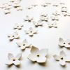 Garland 60 white porcelain gold geometric flowers art | Wall Sculpture in Wall Hangings by Elizabeth Prince Ceramics. Item composed of stoneware in minimalism or contemporary style