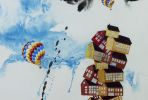 Painting "Vertical Communities" | Oil And Acrylic Painting in Paintings by Sandra Mack-Valencia. Item made of wood with synthetic