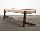 Rian Cantilever Long Bench, Hardwood, Woven Danish Cord | Benches & Ottomans by Semigood Design. Item composed of wood