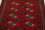 Red Tribal 3' x 5' Turkoman Ghoochan Persian Rug | Small Rug in Rugs by Magic Rugs. Item composed of cotton