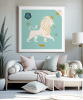 Celestial Zodiac Series – Aqua & Gold Edition | Prints by Kirsten Ulve. Item composed of paper in minimalism or mid century modern style