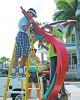 Hummingbird | Public Sculptures by Gus Lina Art. Item made of steel
