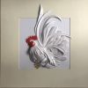 White rooster | Mixed Media by carlo urgese. Item made of paper compatible with japandi and modern style