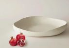 Extra Large White Stoneware Centerpice Bowl 16in | Dinnerware by Àlvar Martínez Mestres. Item in minimalism or contemporary style