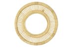 Handmade 23.5 Round Boho Rattan Hanging Mirror | Decorative Objects by Amara. Item composed of wood in boho or minimalism style
