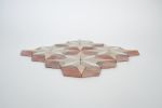 Dusty Rose Pink Flower Mosaic Tile | Tiles by Mosaics.co. Item composed of stone compatible with boho and mid century modern style