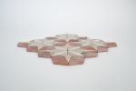 Dusty Rose Pink Flower/Floral Mosaic Tile | Tiles by Mosaics & Company LLC. Item composed of stone compatible with boho and mid century modern style