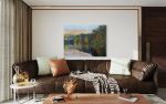 “Autumn Light” Original Textured Landscape Painting | Oil And Acrylic Painting in Paintings by Emily Newman Fine Art. Item works with contemporary & eclectic & maximalism style
