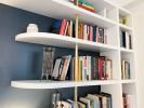 Custom Built In Office Space | Cabinet in Storage by Chassie Studio. Item composed of walnut
