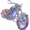 never be the same with my Harley Davidson | Mixed Media by Virginie SCHROEDER. Item composed of canvas and paper