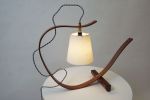 Bent Table Lamp Walnut with Walnut Base | Lamps by Geoff McKonly Furniture. Item composed of walnut compatible with mid century modern and contemporary style