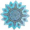 Suzani mural 74cm (29.1") Turquoise | Wall Sculpture in Wall Hangings by GVEGA. Item composed of ceramic in boho style