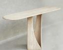 Natural Travertine Console Table. Narrow Console Table. | Tables by HamamDecor LLC. Item composed of marble in minimalism or contemporary style