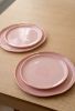 Handmade Porcelain Dinner Plates With Gold Rim. Powder Pink | Dinnerware by Creating Comfort Lab. Item made of ceramic