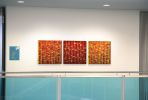Red Mercury Mirror | Wall Sculpture in Wall Hangings by Michael Curry Mosaics. Item composed of canvas and glass