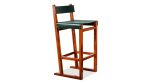 Piero Stool in Argentine Rosewood and Leather-Wrapped Back | Chairs by Costantini Design. Item composed of wood and leather