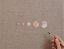 Moons on Linen | Watercolor Painting in Paintings by Stella Maria Baer. Item made of linen & synthetic