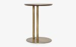 Hidden Brass Plated Metal & Oak Veneer Side C Table | Side Table in Tables by LAGU. Item made of oak wood & metal compatible with minimalism style