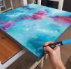 Paintings: Collecting Sea Glass (L) and Sparkle (R) | Oil And Acrylic Painting in Paintings by Art by JK Bleeg. Item composed of canvas & synthetic