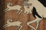 1950s Vintage Persian Tribal Rug in Brown with Horse | Area Rug in Rugs by Rug and Kilim