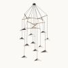 Emily V12 Pendant Light – Gold Semi-Matte | Pendants by MOSS Objects. Item composed of oak wood and steel in contemporary or modern style