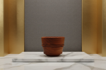 Cherrywood Honey Jar with Gold Accents – Hand‑Turned | Cups by Holzkunst Samuel Meisinger. Item made of wood works with minimalism & art deco style