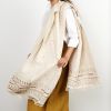 Unah Brown Fully Hand Embroidered Throw | Blanket in Linens & Bedding by Studio Variously. Item made of cotton