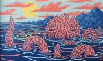 Red Beast Rising | Oil And Acrylic Painting in Paintings by Will Hatch Crosby. Item made of synthetic