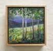 "Beyond the Treeline" small framed painting | Oil And Acrylic Painting in Paintings by Stephanie Thwaites. Item composed of canvas and synthetic