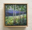 "Beyond the Treeline" small framed painting | Oil And Acrylic Painting in Paintings by Stephanie Thwaites Art. Item composed of canvas and synthetic