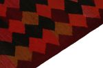 1950s Vintage Kilim runner in Red, Black and Rust Orange | Area Rug in Rugs by Rug and Kilim