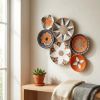 Hanger wall plate set of 6 baskets wall decor | Decorative Plate in Decorative Objects by Sarmal Design. Item made of bamboo & cotton compatible with boho and contemporary style