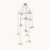 Emily V8 Pendant Light – Gold Semi-Matte | Chandeliers by MOSS Objects. Item made of oak wood with steel works with contemporary & modern style