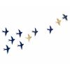 Set Of 10 Swallows - Deep Navy Blue and Gold Metallic | Art & Wall Decor by Elizabeth Prince Ceramics
