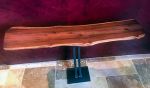 Milo Occasional Table w/Australian Opal and Copper | Console Table in Tables by Natural Wood Edge Creations by Rick Griggs. Item composed of wood