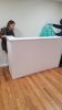 Fluted Front Square Reception Desk | Tables by Son-ya Luch (Owner) SP Fabrication and Design | New York in New York. Item composed of oak wood in boho or country & farmhouse style