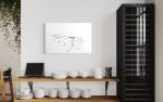 Minimal Line Glass Cup Wall Art | Oil And Acrylic Painting in Paintings by NAMYOONSOOART. Item composed of canvas & synthetic compatible with minimalism style