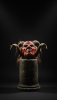 Hand-Carved Crimson Mythological Mask | Decorative Objects by Holzkunst Samuel Meisinger. Item made of wood with wool works with art deco style