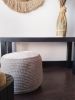 Macrame cord Crochet Stuffed Pouffe, Ottoman Pouf, Bean Bag, | Benches & Ottomans by Magdyss Boutique. Item made of cotton works with boho & art deco style